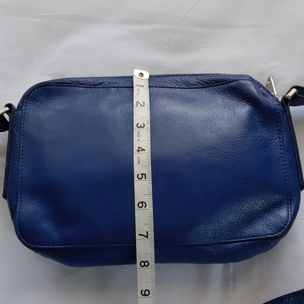 Fossil Navy Leather Crossbody Bag